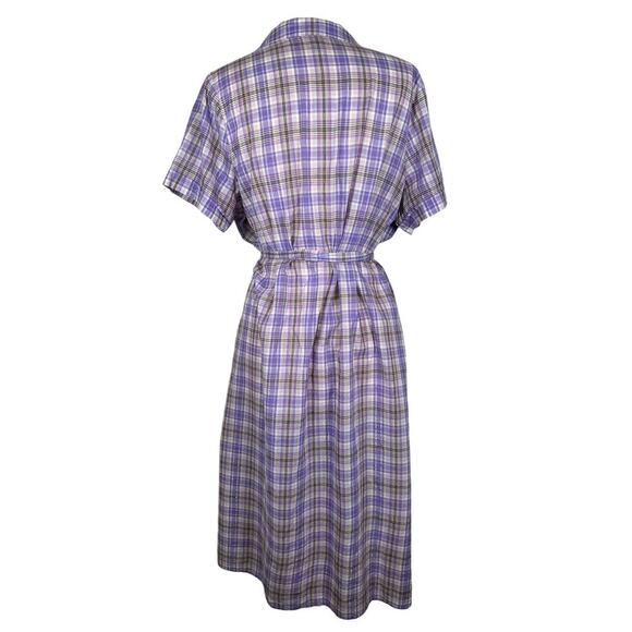 ModCloth Plaid To Know You Shirt Dress Plus Size 1X Purple Lavender - Picture 4 of 16